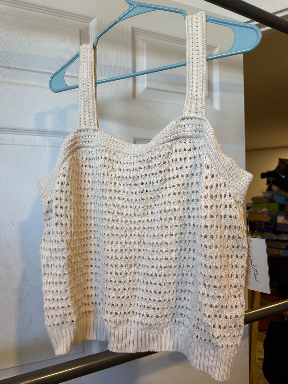 Universal Thread Cream Crochet Tank Top